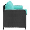 vidaXL Garden Sofa with Cushions 3-Seater Black Poly Rattan
