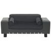 vidaXL Dog Sofa Dark Grey 81x43x31 cm Plush and Faux Leather