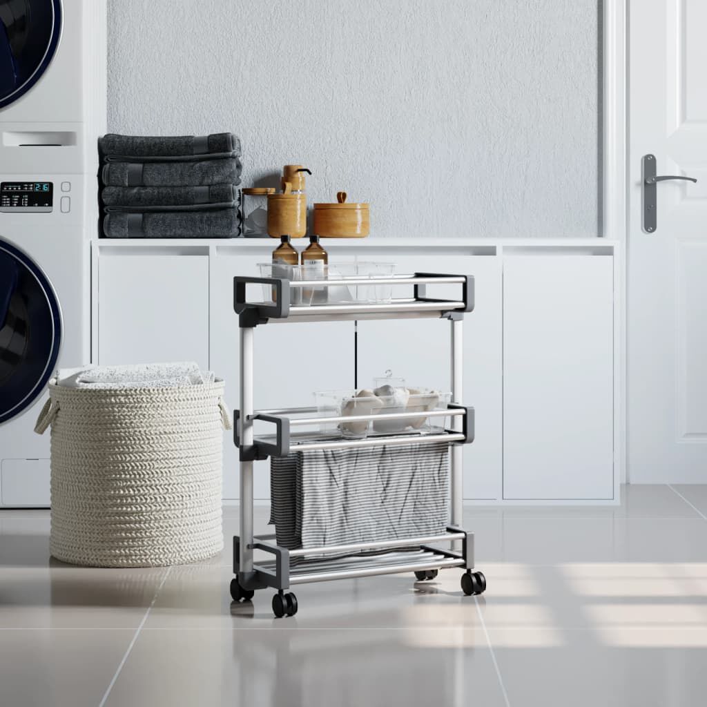 vidaXL Storage Trolley 59x20x75 cm Aluminium