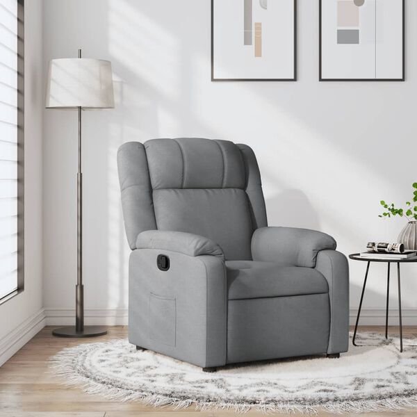 vidaXL Recliner Chair Light Grey Fabric