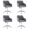 vidaXL Swivel Dining Chairs 4 pcs Light Grey Fabric