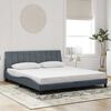 vidaXL Bed Frame without Mattress "Hanko" Dark Grey 183x213 cm Velvet