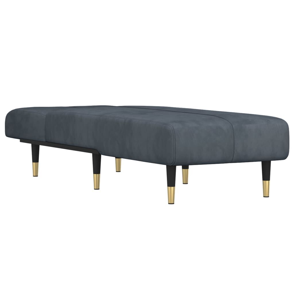 vidaXL Chaise Longue Dark Grey Velvet