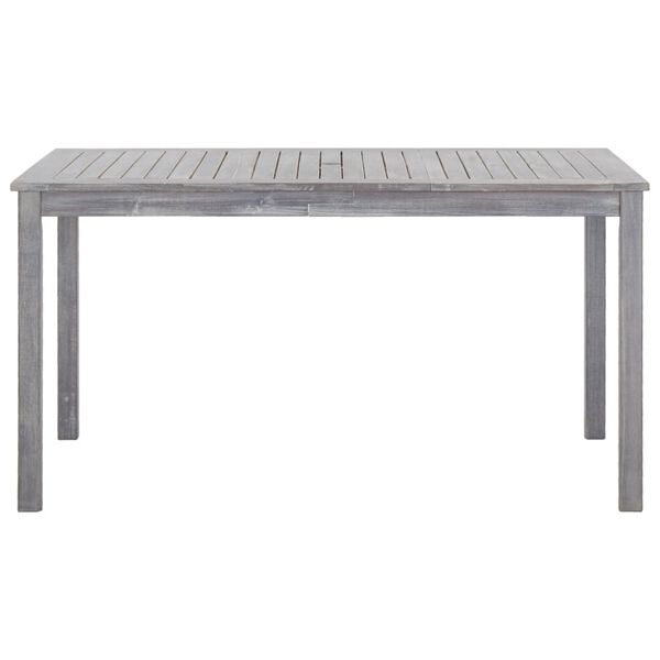 vidaXL 5 Piece Outdoor Dining Set Grey Solid Acacia Wood