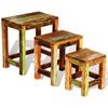 vidaXL Nesting Table Set 3 Pieces Vintage Reclaimed Wood