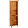 vidaXL Bookcase | Natural Oak | Solid oak wood, oak veneered MDF | Medium