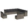 vidaXL 13 Piece Garden Sofa Set with Cushions Grey Poly Rattan