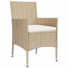vidaXL 5 Piece Garden Dining Set with Cushions Beige Poly Rattan