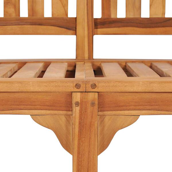 vidaXL Banana Bench 120 cm Solid Teak Wood