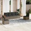 vidaXL 6 Piece Garden Sofa Set with Cushions Grey Poly Rattan