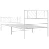 vidaXL Metal Bed Frame without Mattress with Footboard White 100x190cm