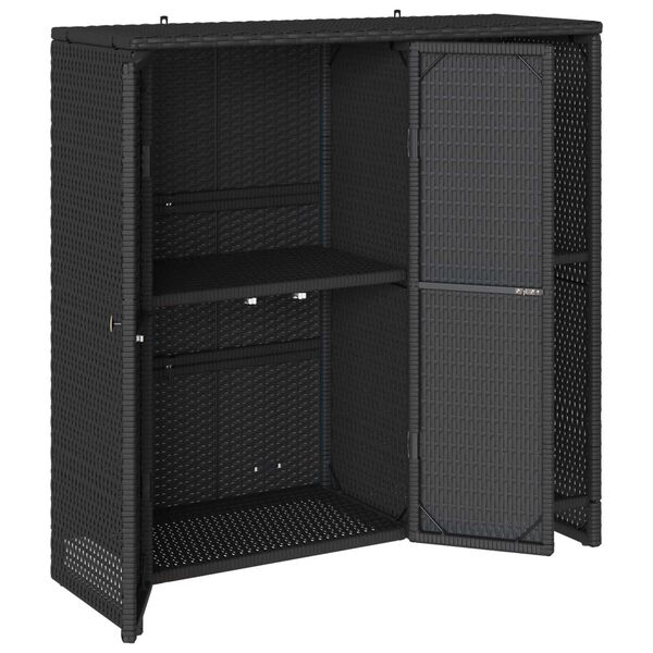 vidaXL Storage Cabinet Black 100x36x102 cm Rattan