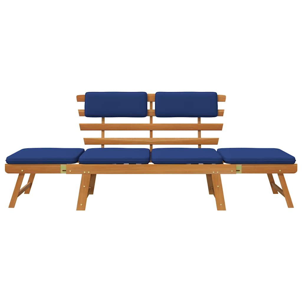 vidaXL Garden Bench with Cushions 2-in-1 190 cm Solid Acacia Wood