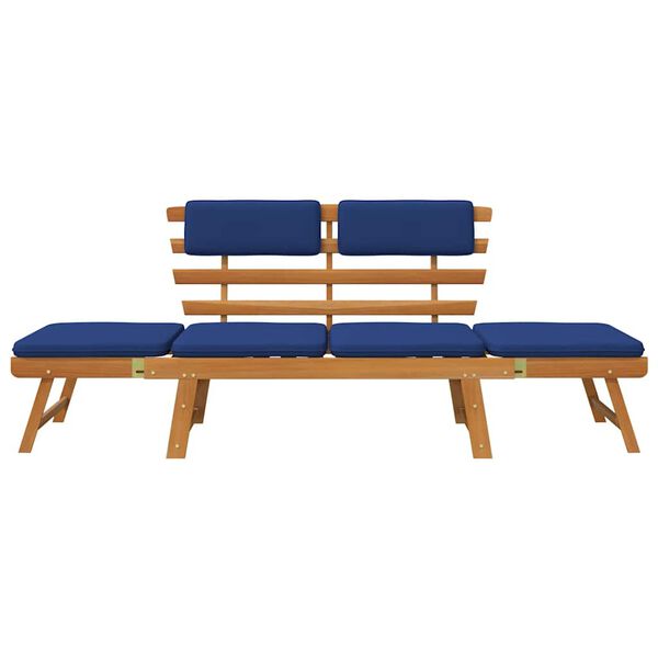 vidaXL Garden Bench with Cushions 2-in-1 190 cm Solid Acacia Wood