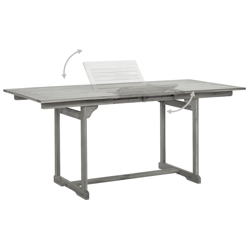 vidaXL Garden Dining Table (120-170)x80x75 cm Solid Acacia Wood