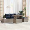 vidaXL Garden Dining Set with Cushion 6 pcs Grey and Navy