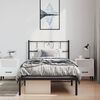 vidaXL Metal Bed Frame without Mattress with Headboard Black 100x190cm