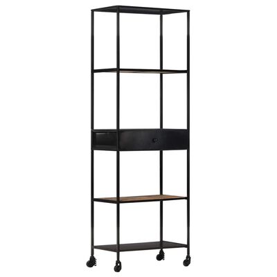 vidaXL Book Cabinet 60x35x180 cm Rough Mango Wood & Iron