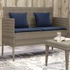 vidaXL Garden Bench with Cushions Grey Poly Rattan