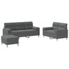 vidaXL 3 Piece Sofa Set with Pillows Dark Grey Fabric