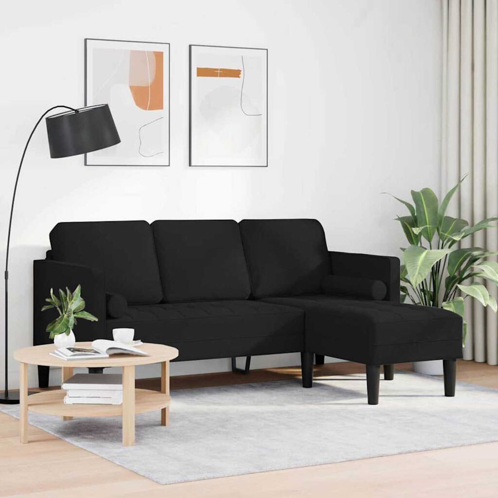 vidaXL Sofa Set Black 173 x 131 x 67 cm Fabric