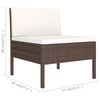 vidaXL 8 Piece Garden Lounge Set with Cushions Poly Rattan Brown