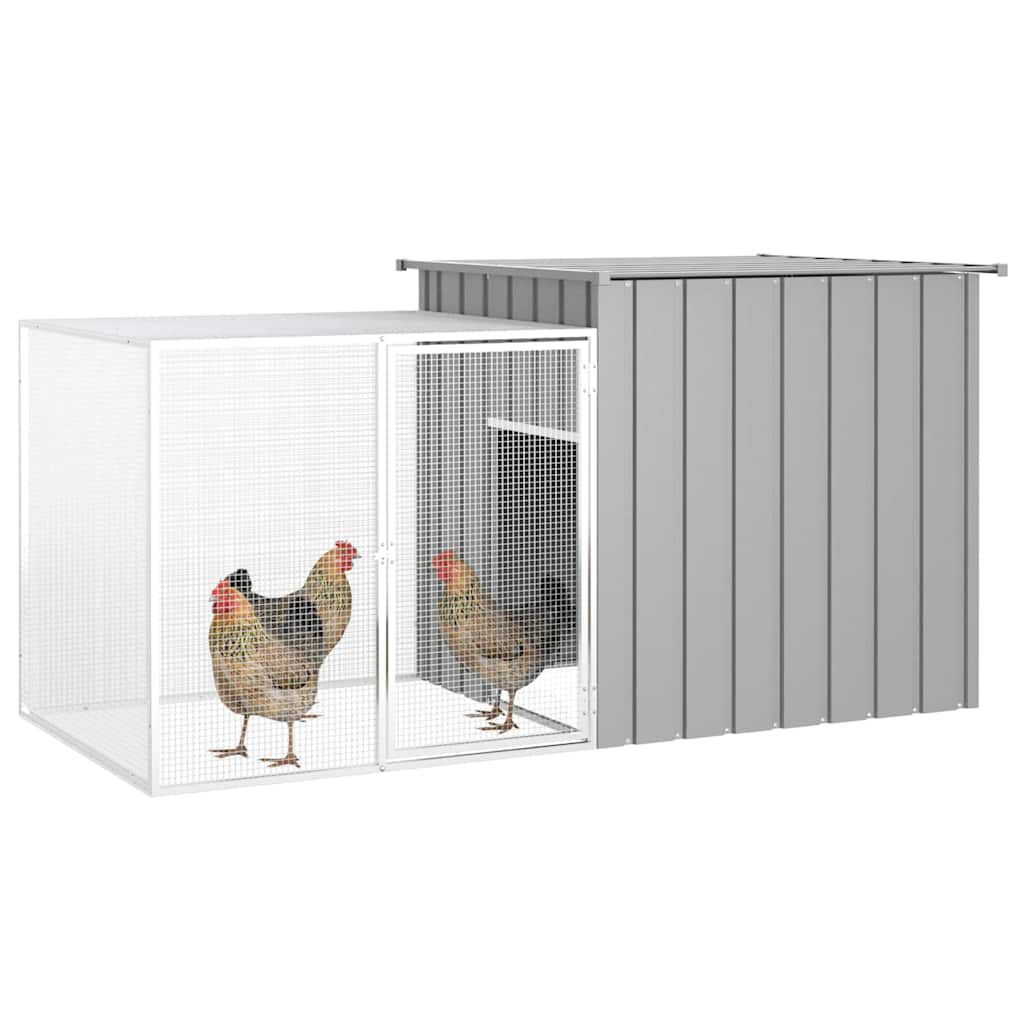 vidaXL Chicken Cage Grey 200x91x100 cm Galvanised Steel