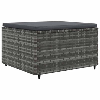vidaXL 7 Piece Garden Lounge Set with Cushions Grey Poly Rattan