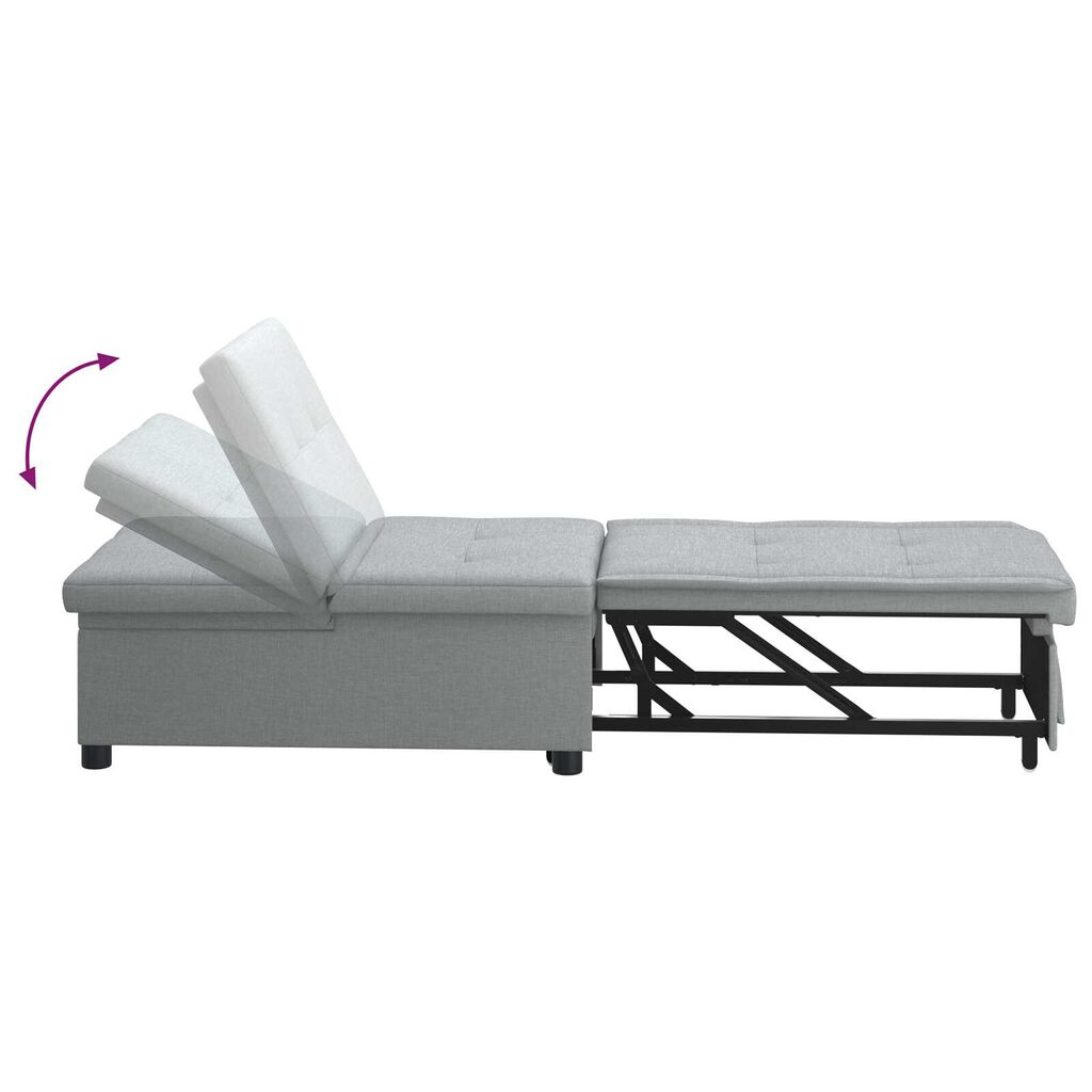 vidaXL 3-in-1 Sofa Bed - Pull-Out Design in Light Grey Fabric