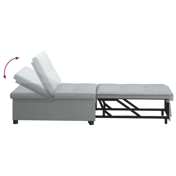 vidaXL 3-in-1 Sofa Bed - Pull-Out Design in Light Grey Fabric