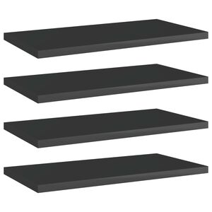 vidaXL Bookshelf Boards 4 pcs High Gloss Black 40x20x1.5 cm Engineered Wood