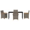 vidaXL Garden Dining Set 5 pcs Grey Poly Rattan