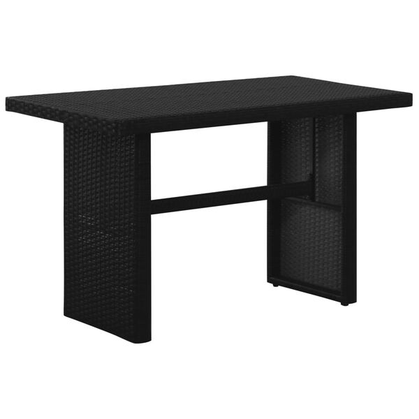 vidaXL 3 Piece Garden Lounge Set with Cushions Poly Rattan Black