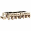 vidaXL 17 Piece Garden Dining Set with Cushions Beige Poly Rattan