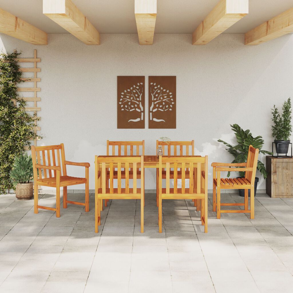 vidaXL 7-Piece Garden Dining Set - Solid Wood Acacia