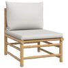 vidaXL 12 Piece Garden Lounge Set with Light Grey Cushions Bamboo