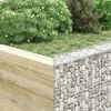 vidaXL Trapezium Gabion Raised Bed Galvanised Steel 100x20x100 cm