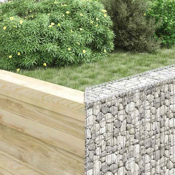 vidaXL Trapezium Gabion Raised Bed Galvanised Steel 100x20x100 cm