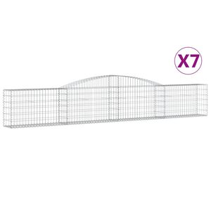 vidaXL Arched Gabion Baskets 7 pcs 400x30x60/80 cm Galvanised Iron