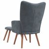 vidaXL Relaxing Chair with a Stool Dark Grey Velvet