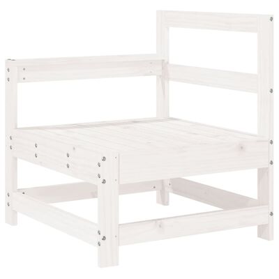 vidaXL 8 Piece Garden Lounge Set White Solid Wood Pine