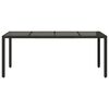 vidaXL Garden Table with Glass Top Black 190x90x75 cm Poly Rattan
