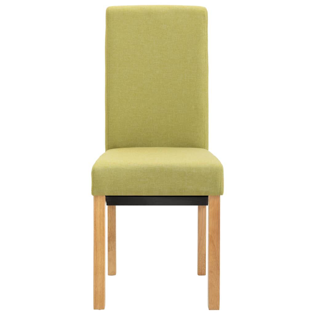 vidaXL Dining Chairs 2 pcs Green Fabric