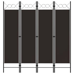 vidaXL 4-Panel Room Divider Brown 160x180 cm