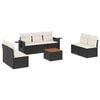 vidaXL 8 Piece Garden Sofa Set with Cushions Black Poly Rattan