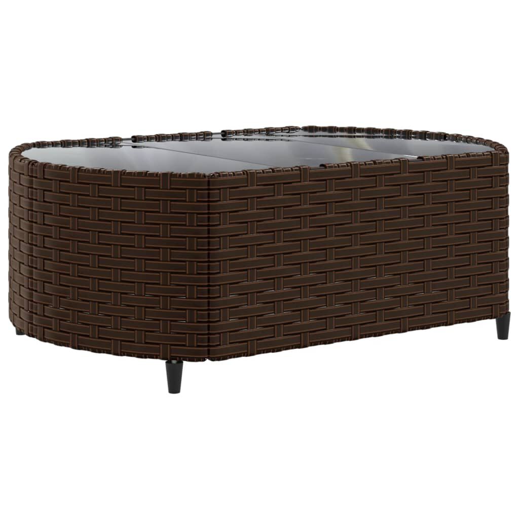 vidaXL 7 Piece Garden Sofa Set with Cushions Brown Poly Rattan