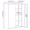 vidaXL Office Cabinet 90x40x140cm Steel Grey