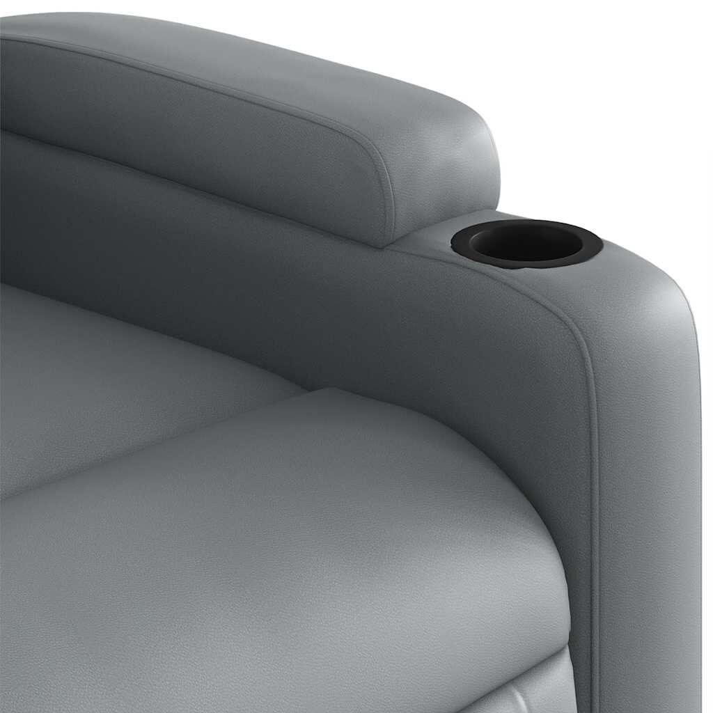 vidaXL Stand up Massage Recliner Chair Grey Faux Leather