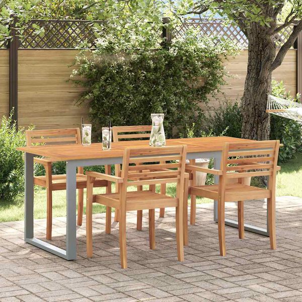 vidaXL Garden Table with U-shaped Legs 160x80x75 cm Solid Wood Acacia