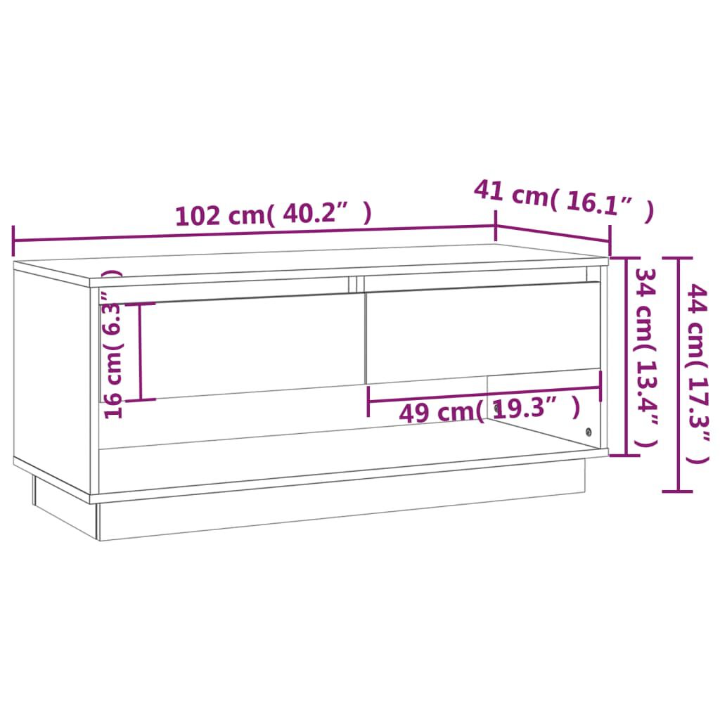 vidaXL TV Cabinet Sonoma Oak 102x41x44 cm Engineered Wood